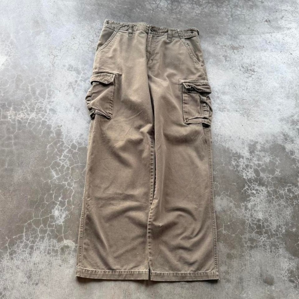 Vintage 90's American Eagle outfitters green military wide baggy cargo 34x34